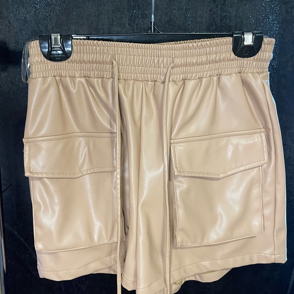Tan Faux Leather Two Piece - Picture 3 of 4